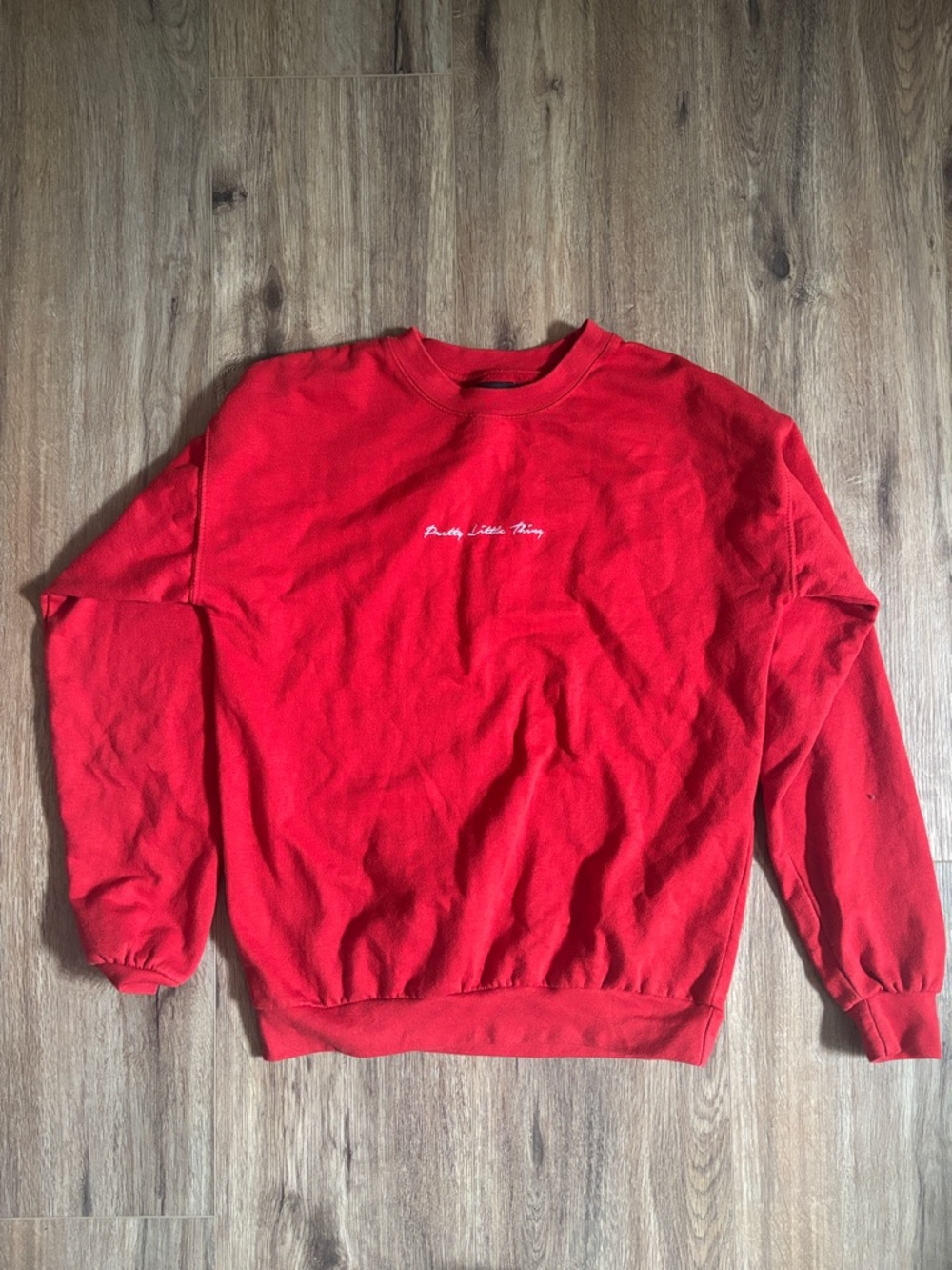 PrettyLittleThing Red Crewneck Sweatshirt